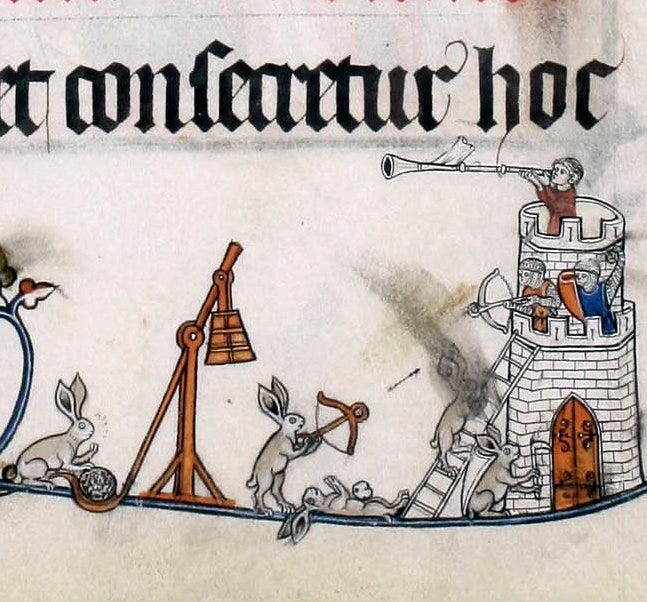 Illumination from Pontifical of Renaud de Bar, 1303–1316.