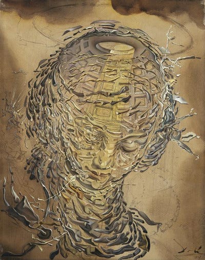 Salvador Dali, Exploding Raphaelesque Head, 1951.